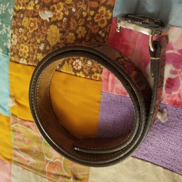 GG Supreme Monogram Gucci Leather Butterfly Belt Small Adult Lg Child Brown/Pink - Picture 13 of 16